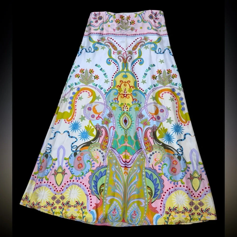 Antonio Melani Dress Sz 10 Lucia Printed Satin Strapless Maxi Vacation Summer - Picture 4 of 6